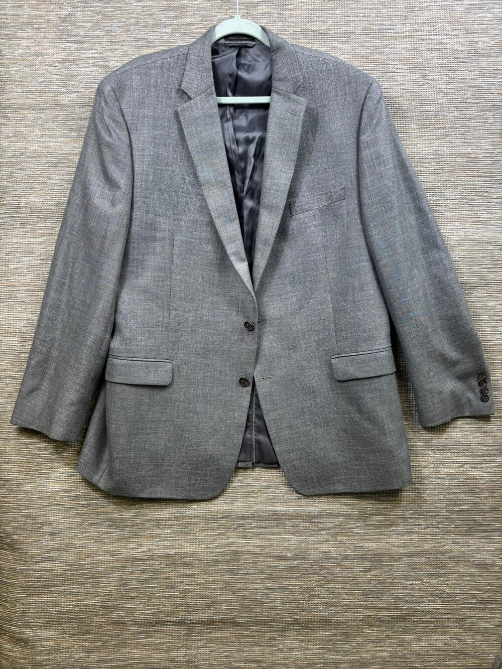 Lauren Ralph Lauren Blazer Mens 46L Gray Polyester Rayon Linen Sport Coat Macy's